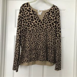 Talbots Animal Print Sweater Top